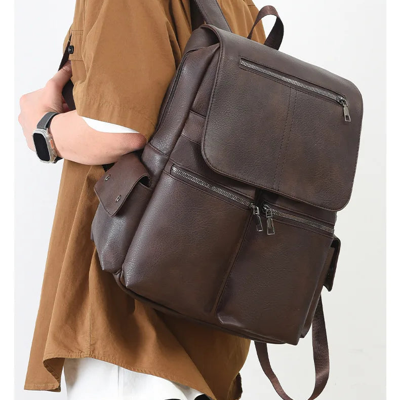 Leather-Look Everyday Backpack